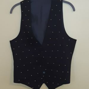 Black lined vest with brass studs